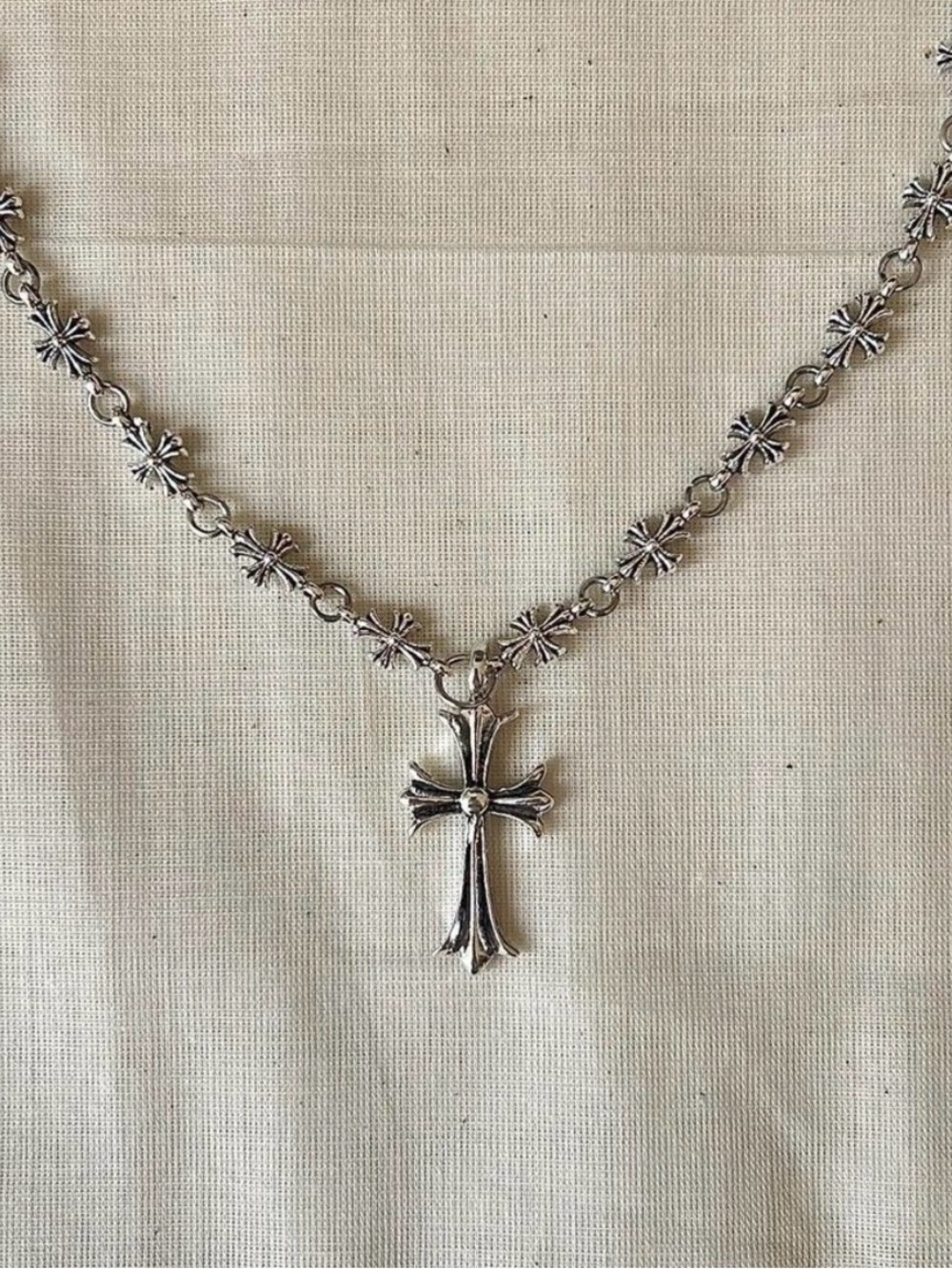 Sterling Silver Cross Pendant Necklace in Silver